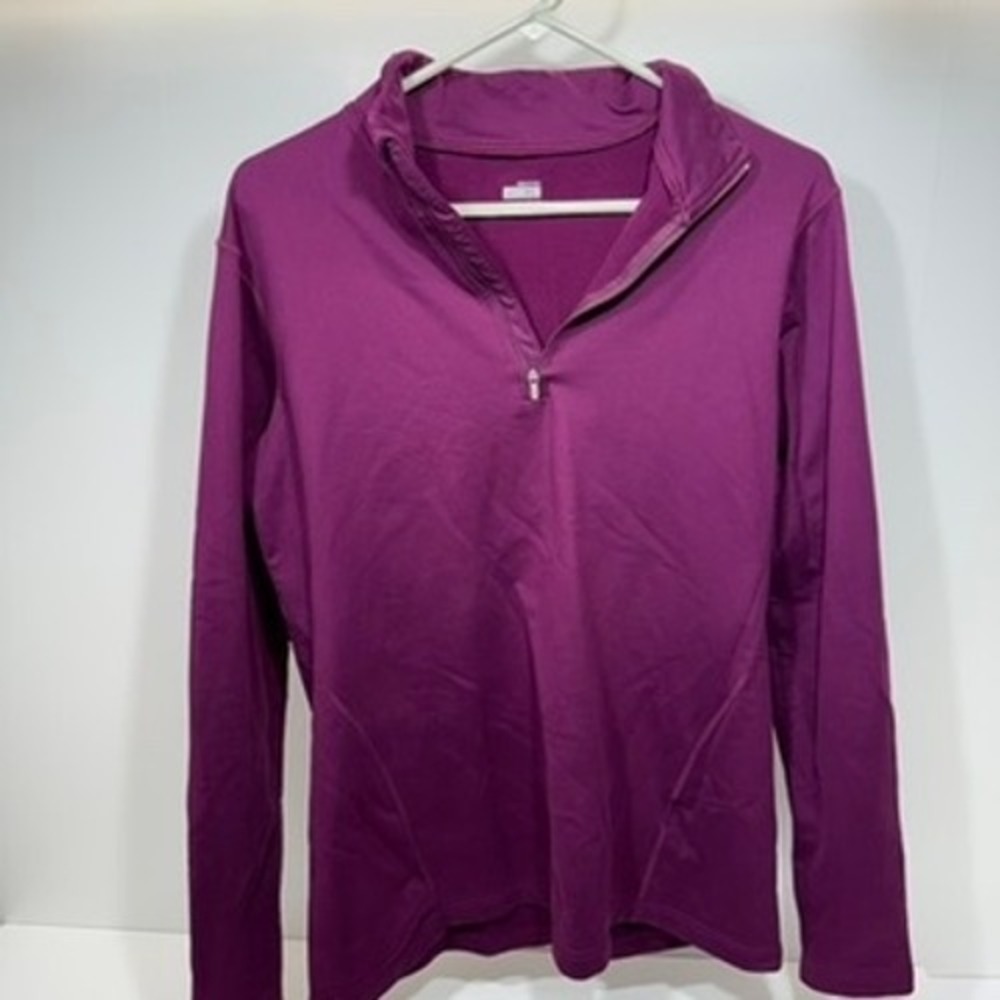 Nike Fit Dry Quarter Zip Pullover XL Purple Magenta Fleece Lined Long Sleeve Top